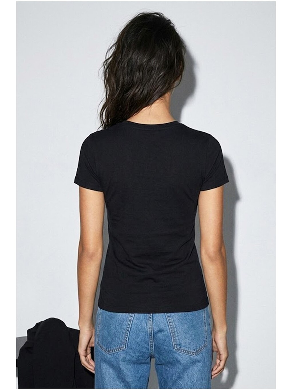 Siyah 2'li Paket Pamuklu Elastanlı Basic Bisiklet Yaka Örme T-shirt Atlet 1001-5