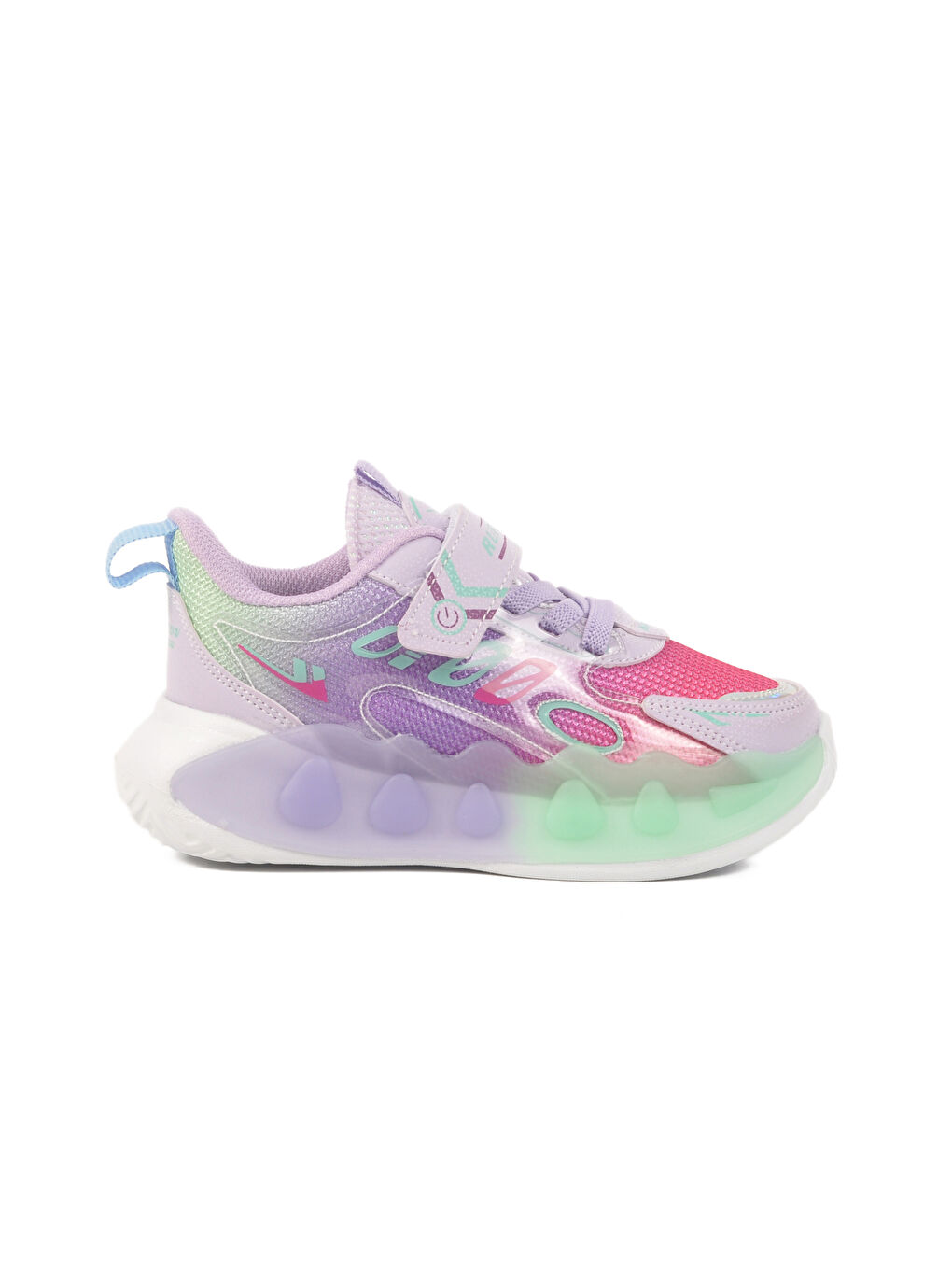 Lila Yeşil Cırtlı Fileli Kız Çocuk Spor Ayakkabı 2480 P
