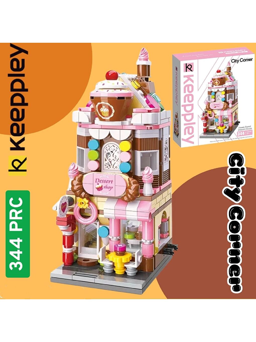 Keeppley Tatlı Dükkanı Block Lego Yapı Oyuncağı 344 Parça (KP0101)-1