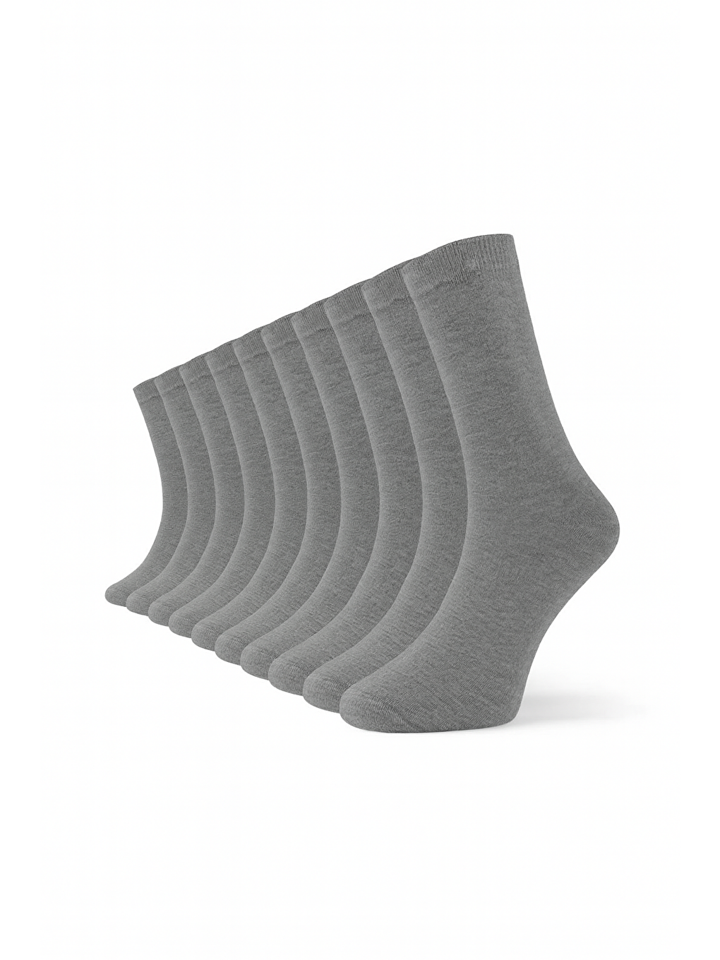 Gri 6'lı Kadın Pamuklu Yüksek Kaliteli Yumuşak Nefes Alabilen Dayanıklı Premium Kutulu Soket Çorap-2