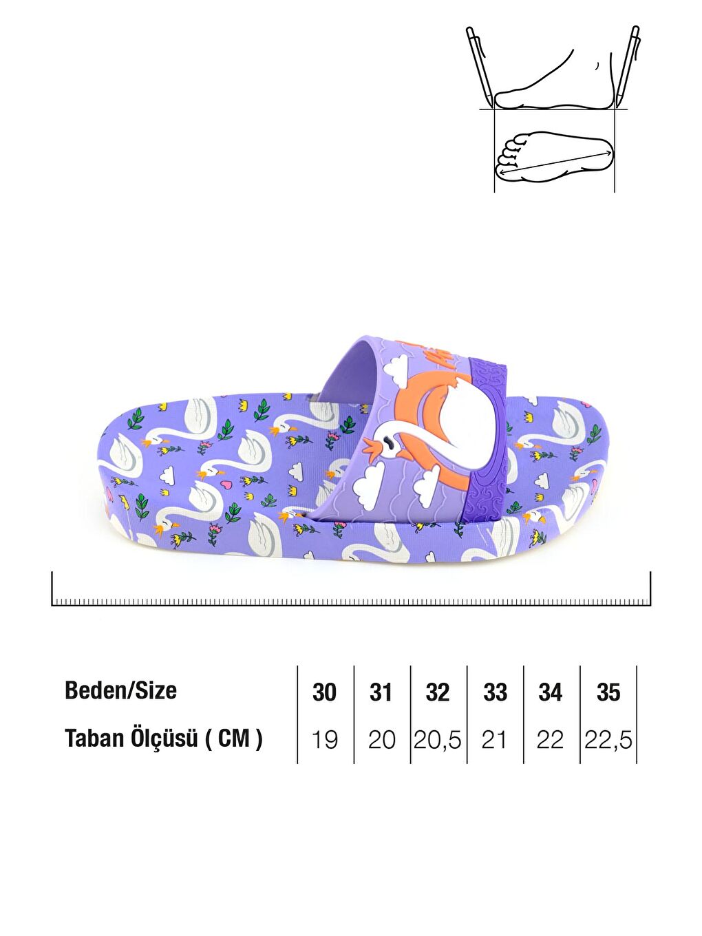 Lila Kız Çocuk Yazlık Islak Zeminde Kullanıma Uygun Rahat Taban Ev Bahçe Plaj Havuz Terlik-1