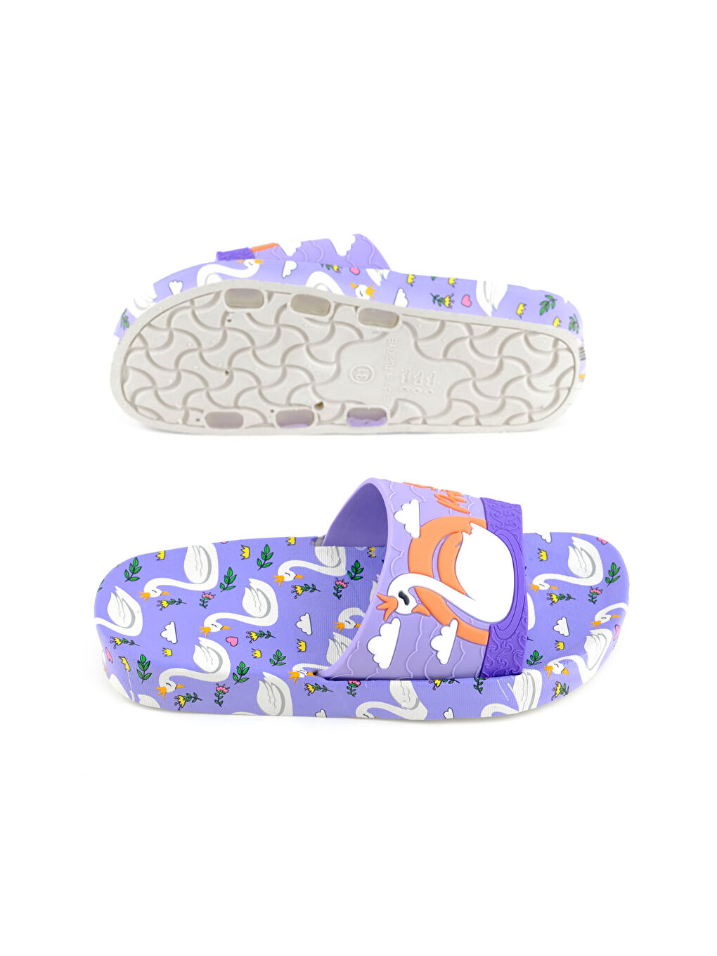 Lila Kız Çocuk Yazlık Islak Zeminde Kullanıma Uygun Rahat Taban Ev Bahçe Plaj Havuz Terlik-4