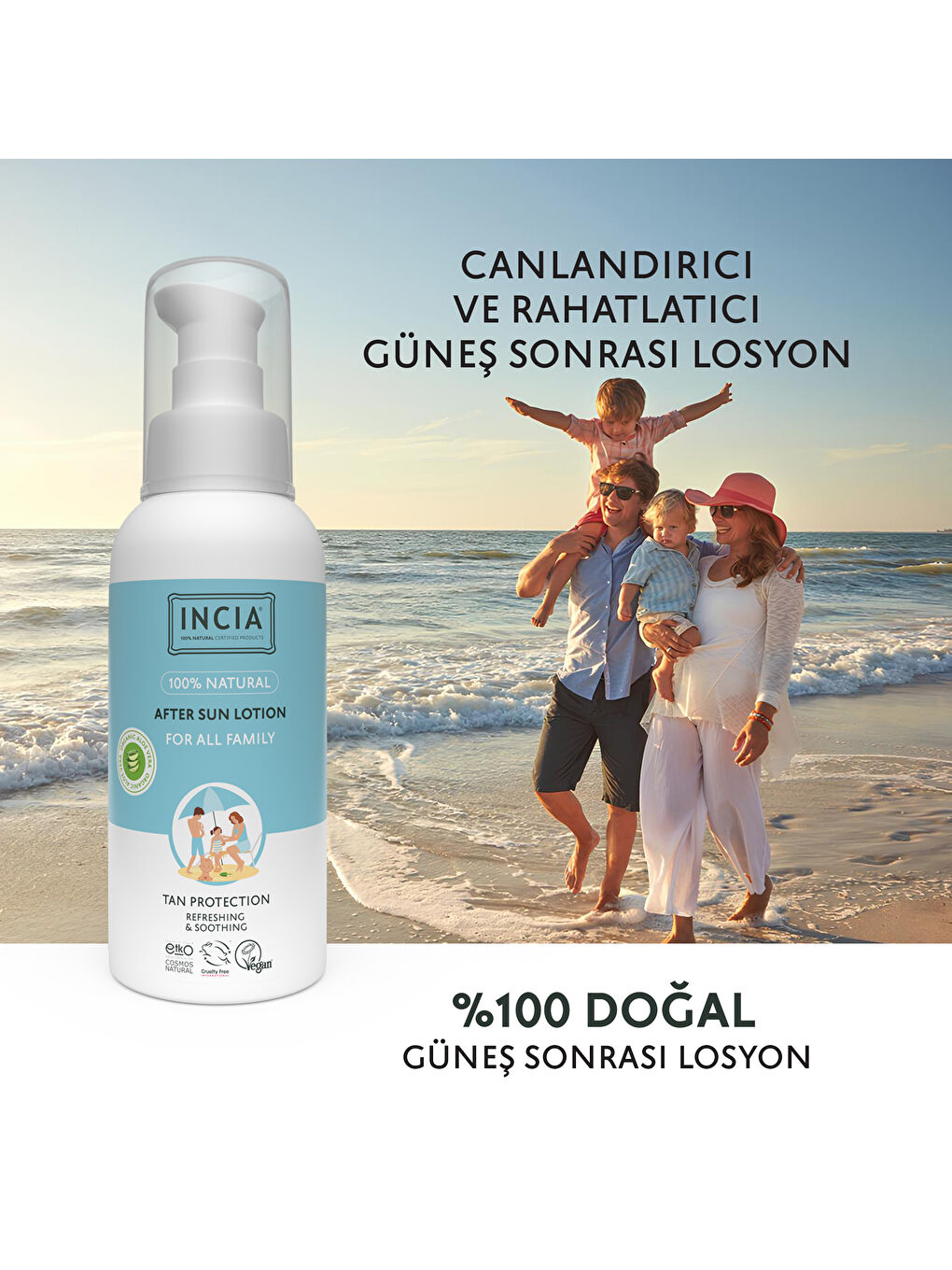 100% Natural After Sun Losyon Güneş Sonrası Organik Aloe Vera Nemlendirici Rahatlatıcı 100 ml-4