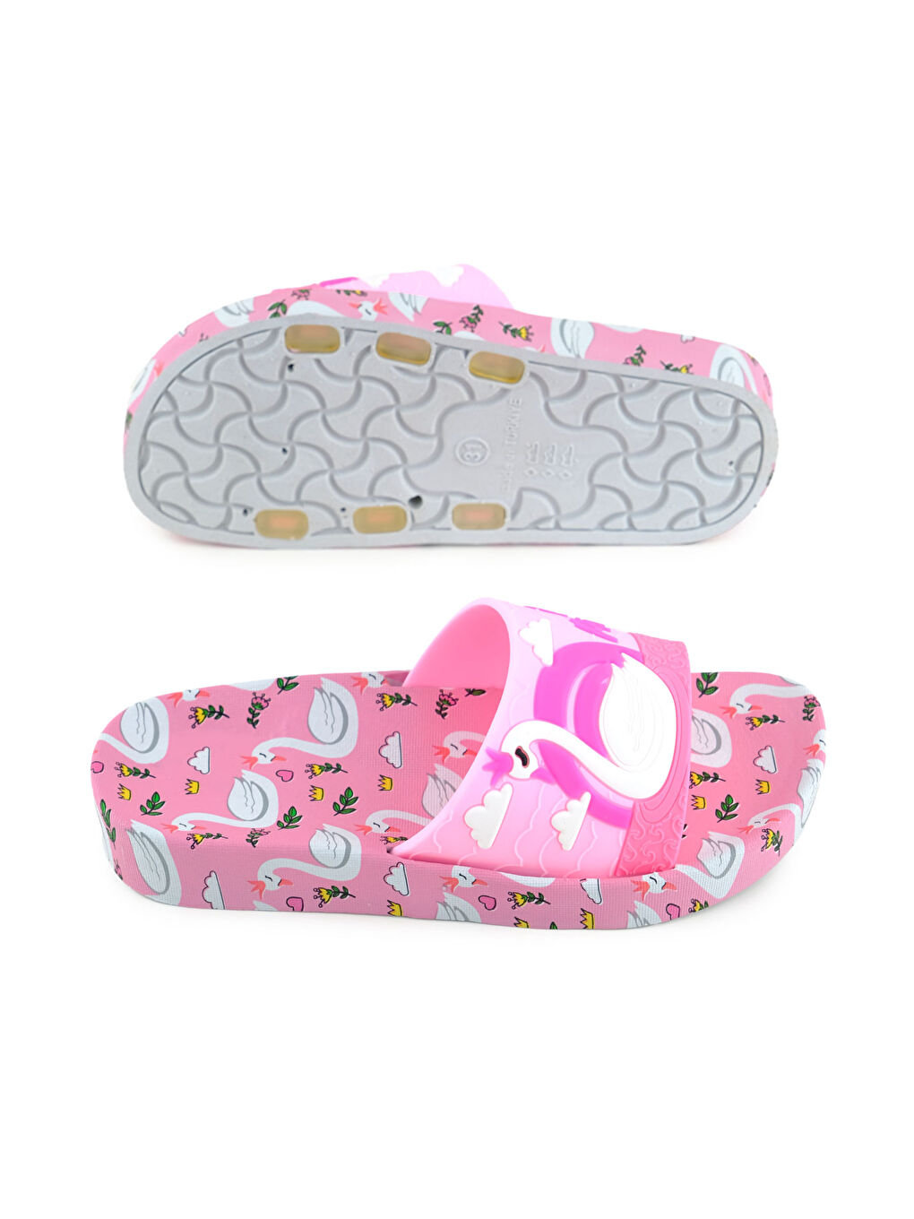 Pembe Kız Çocuk Yazlık Islak Zeminde Kullanıma Uygun Rahat Taban Ev Bahçe Plaj Havuz Terlik-4