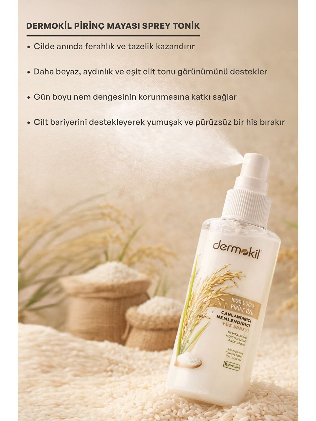 Pirinç Mayası Beyazlatıcı Canlandırıcı Yüz Sprey 50 ml-2