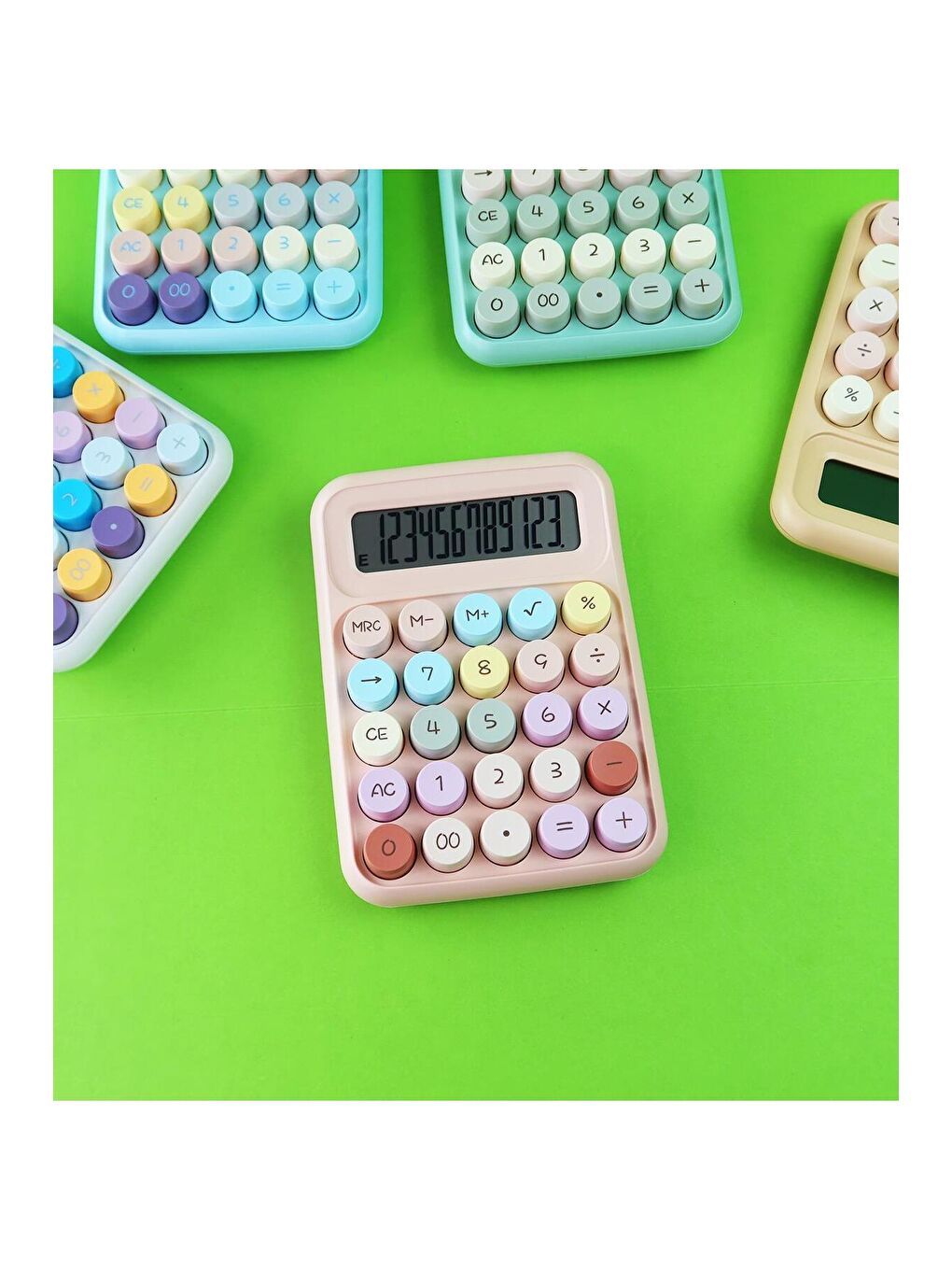 Renkli Retro Tuşlu Daktilo Hesap Makinesi