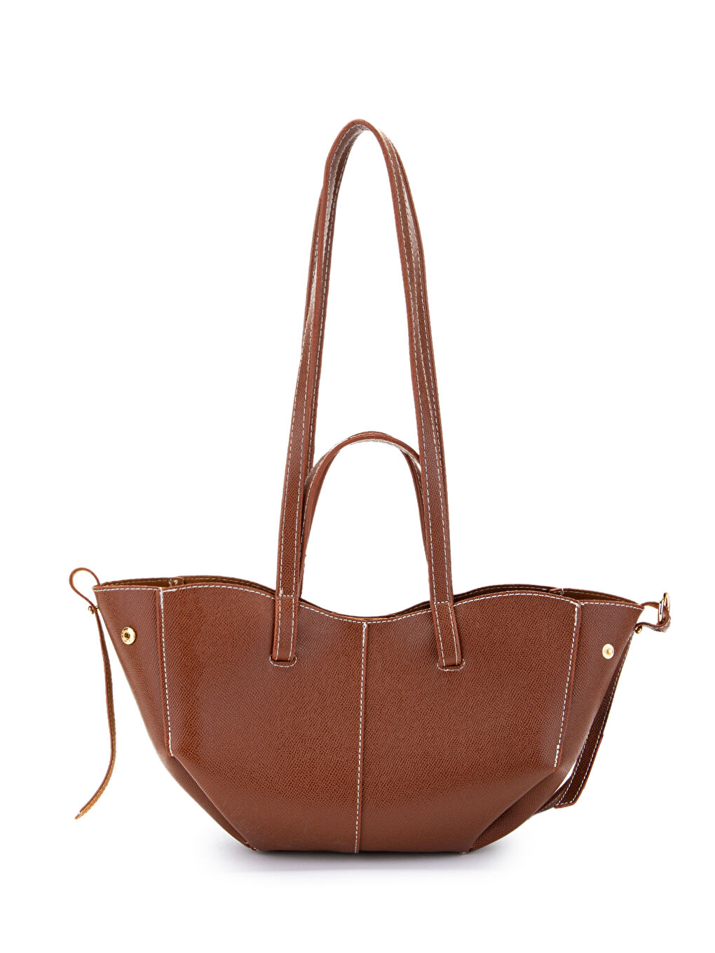 Kahverengi Özel Tasarım Mini Pole Çanta Taba-2