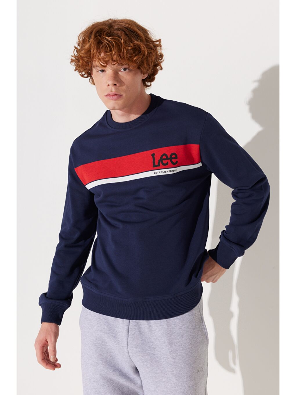 Regular Fit Normal Kesim Bisiklet Yaka Lacivert Sweatshirt-3