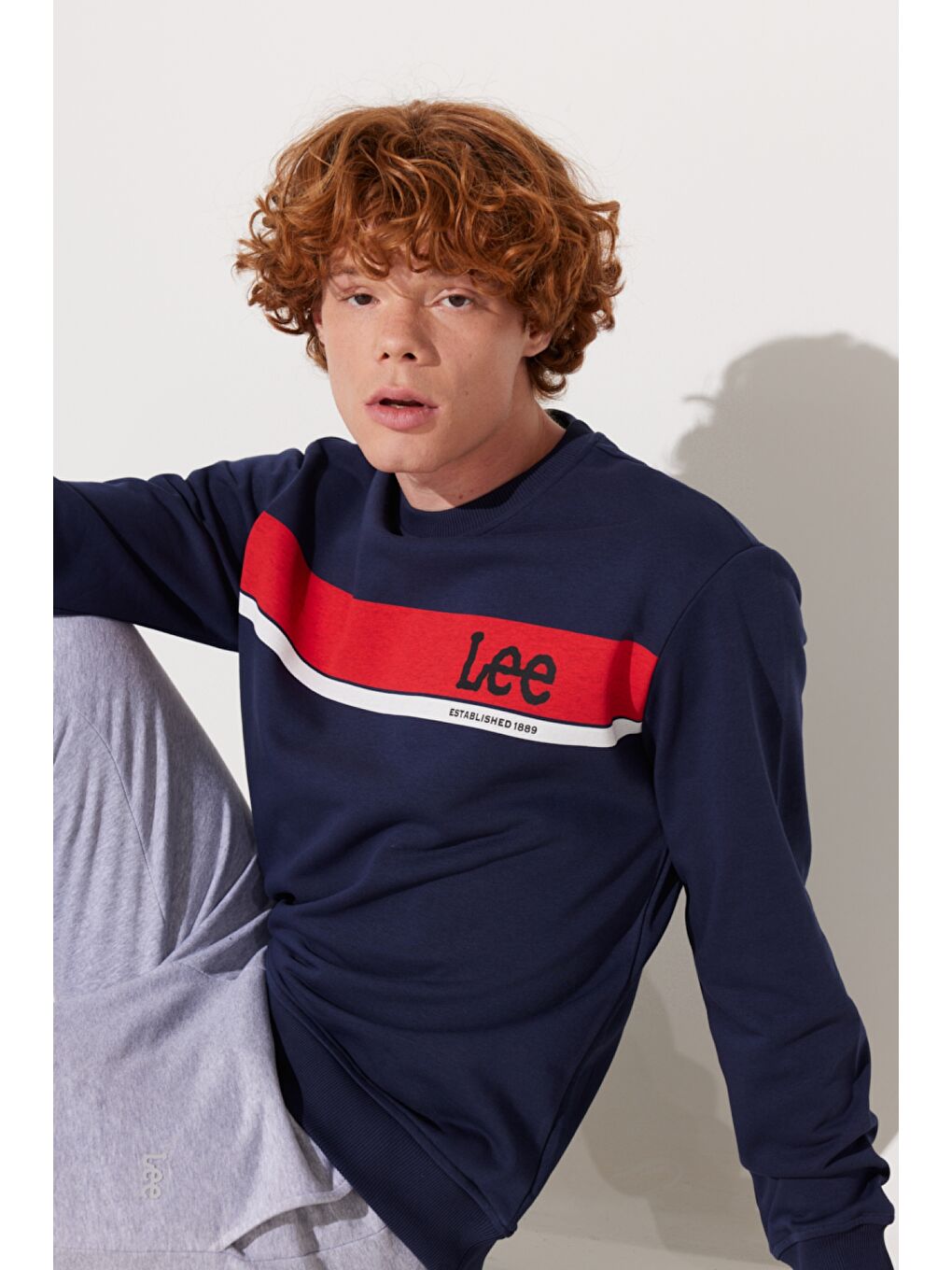 Regular Fit Normal Kesim Bisiklet Yaka Lacivert Sweatshirt-5