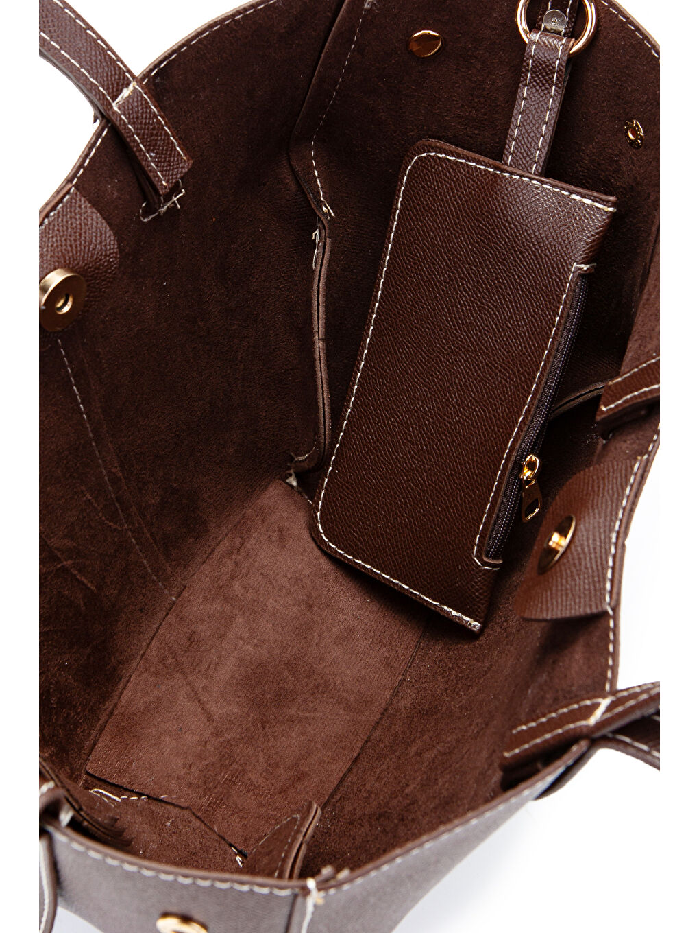 Özel Tasarım Mini Pole Çanta Kahverengi-3