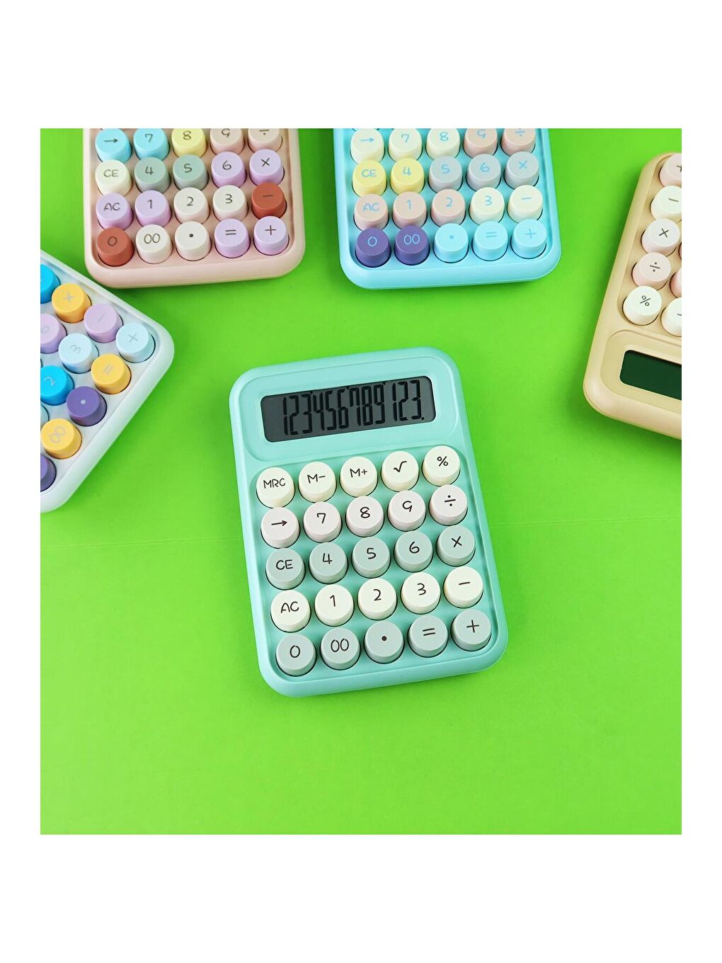 Renkli Retro Tuşlu Daktilo Hesap Makinesi