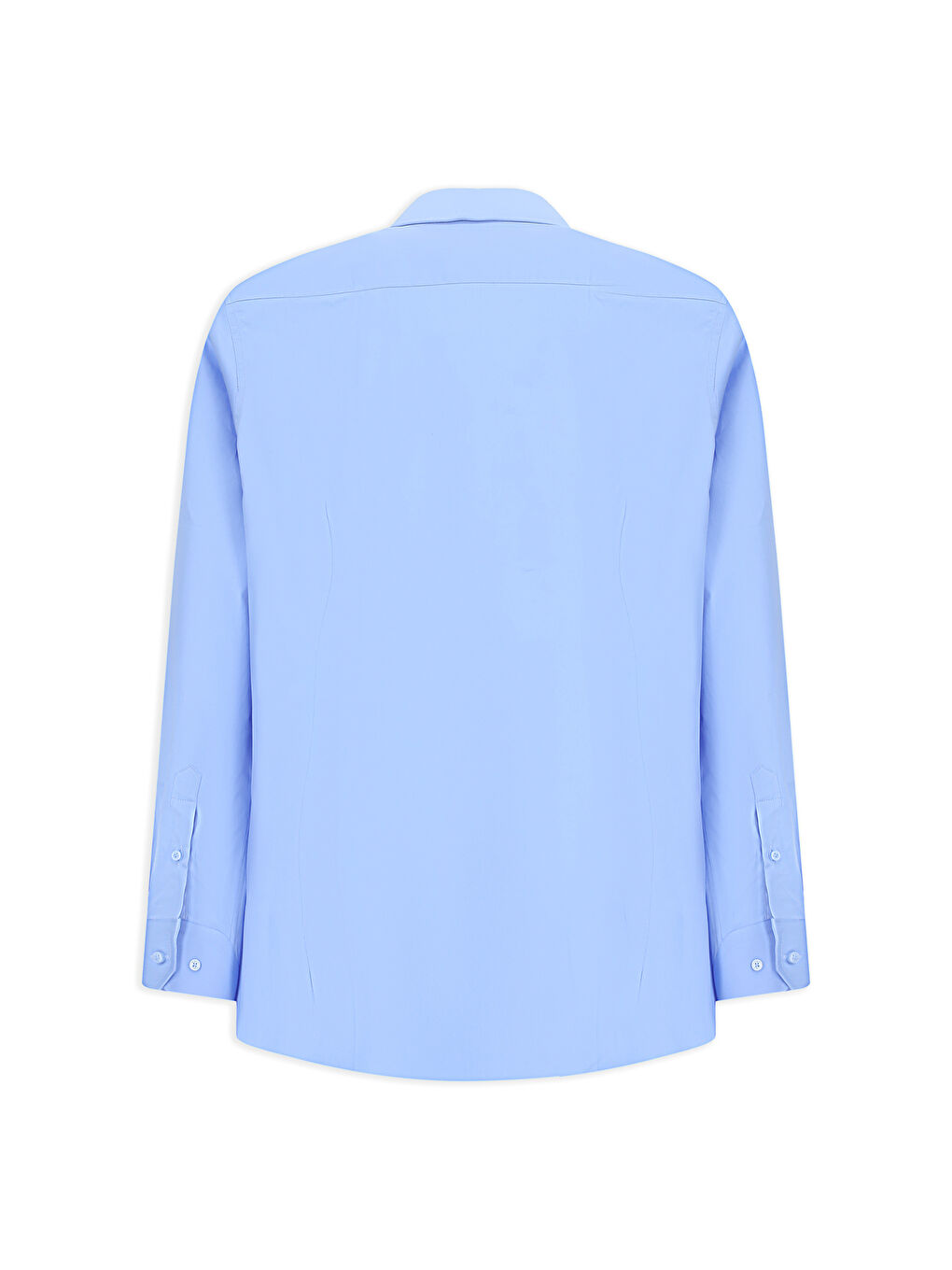 Mavi Uzun Kol Slim Fit Dar Kesim Klasik Su İtici Leke Tutmaz 4 Mevsim Pamuk Gömlek-1