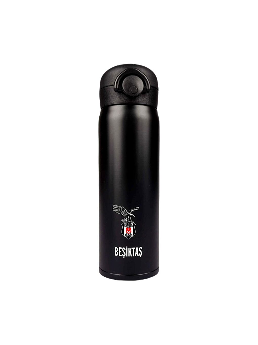 Beşiktaş Siyah Logo Baskılı Kilitli Çelik Termos Matara Mug 500 Ml (555274)