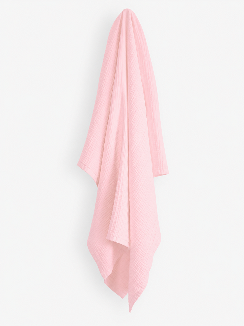 Pembe Pamuklu Müslin Bebek Battaniyesi 100x120 Cm-1