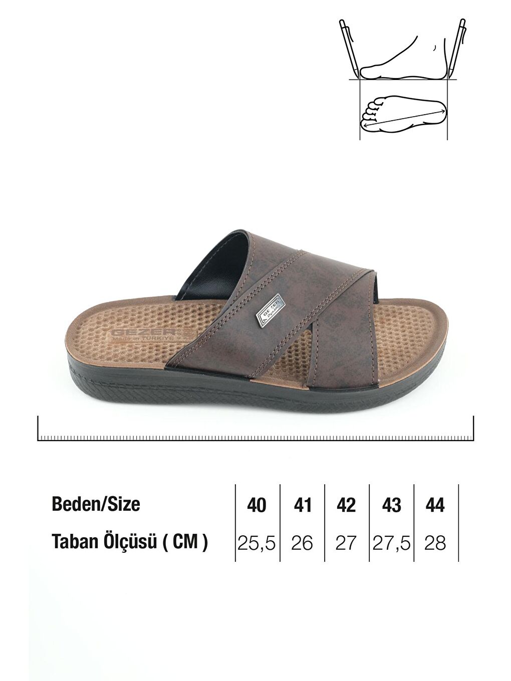 Kahverengi Yazlık Erkek Suni Deri Rahat Taban Günlük Terlik-1
