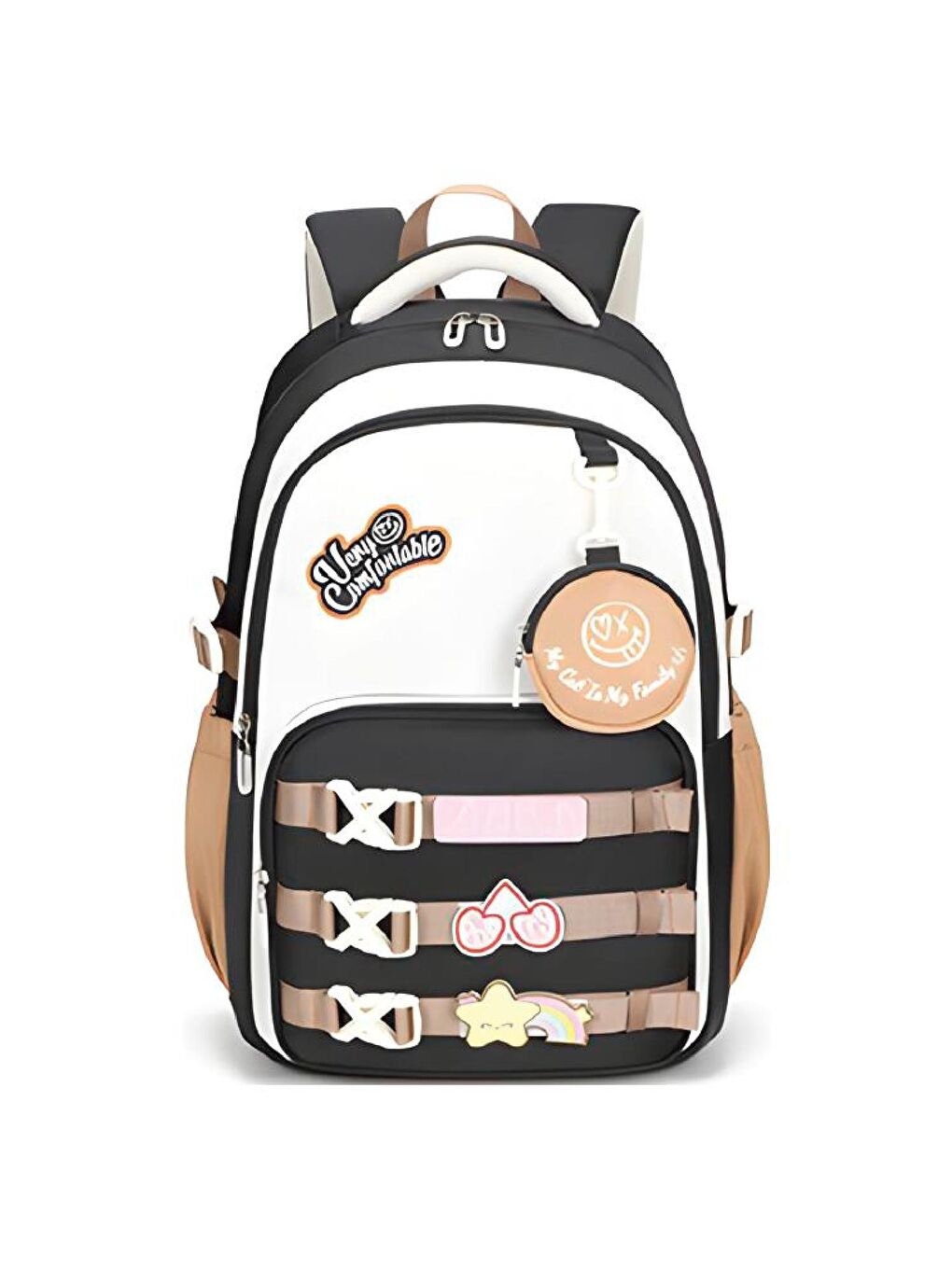 3 Bölmeli Very Comfort Kolej Okul Sırt Çantası Siyah-Kahve (MU-1742)