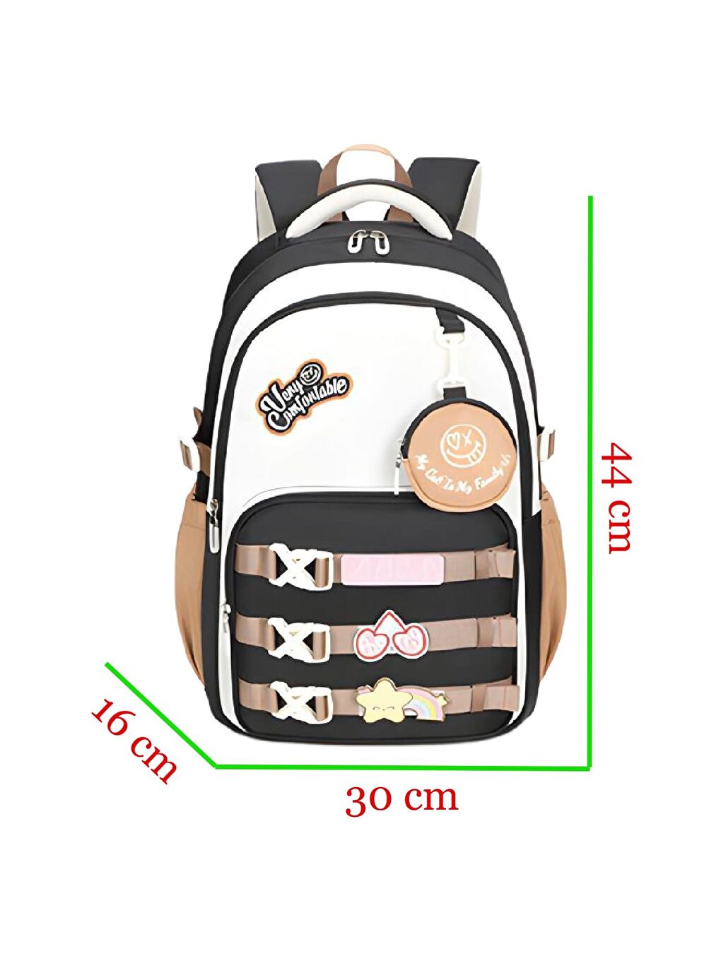 3 Bölmeli Very Comfort Kolej Okul Sırt Çantası Siyah-Kahve (MU-1742)-1