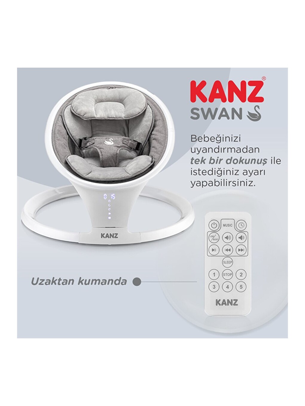 Swan Elektrikli Ana Kucağı Gri-4