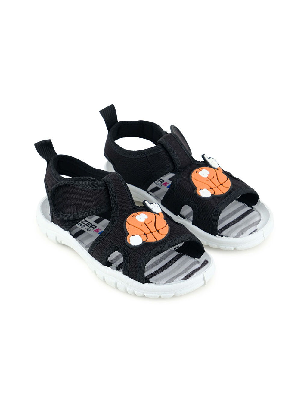 Siyah Erkek Çocuk Yazlık Rahat Taban Tek Cırt Cırtlı Ayarlanabilir Günlük Sandalet-2