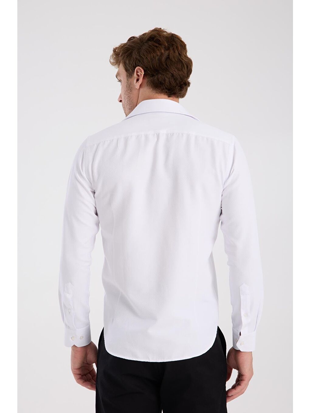 Aclub Ac10078 Twill Pamuklu Slim Fit Beyaz Klasik Yaka Erkek Desenli Gömlek-6