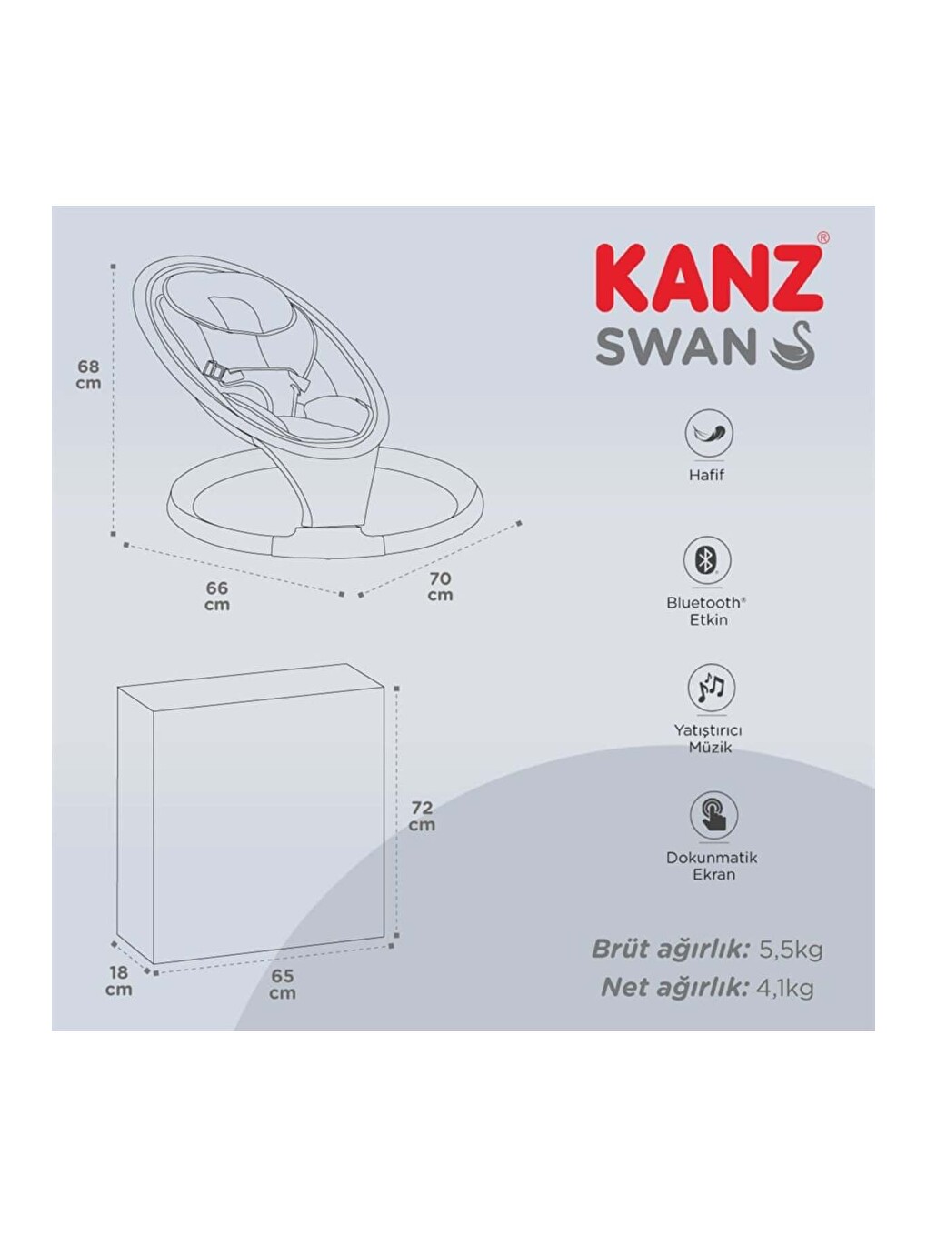 Swan Elektrikli Ana Kucağı Gri-7
