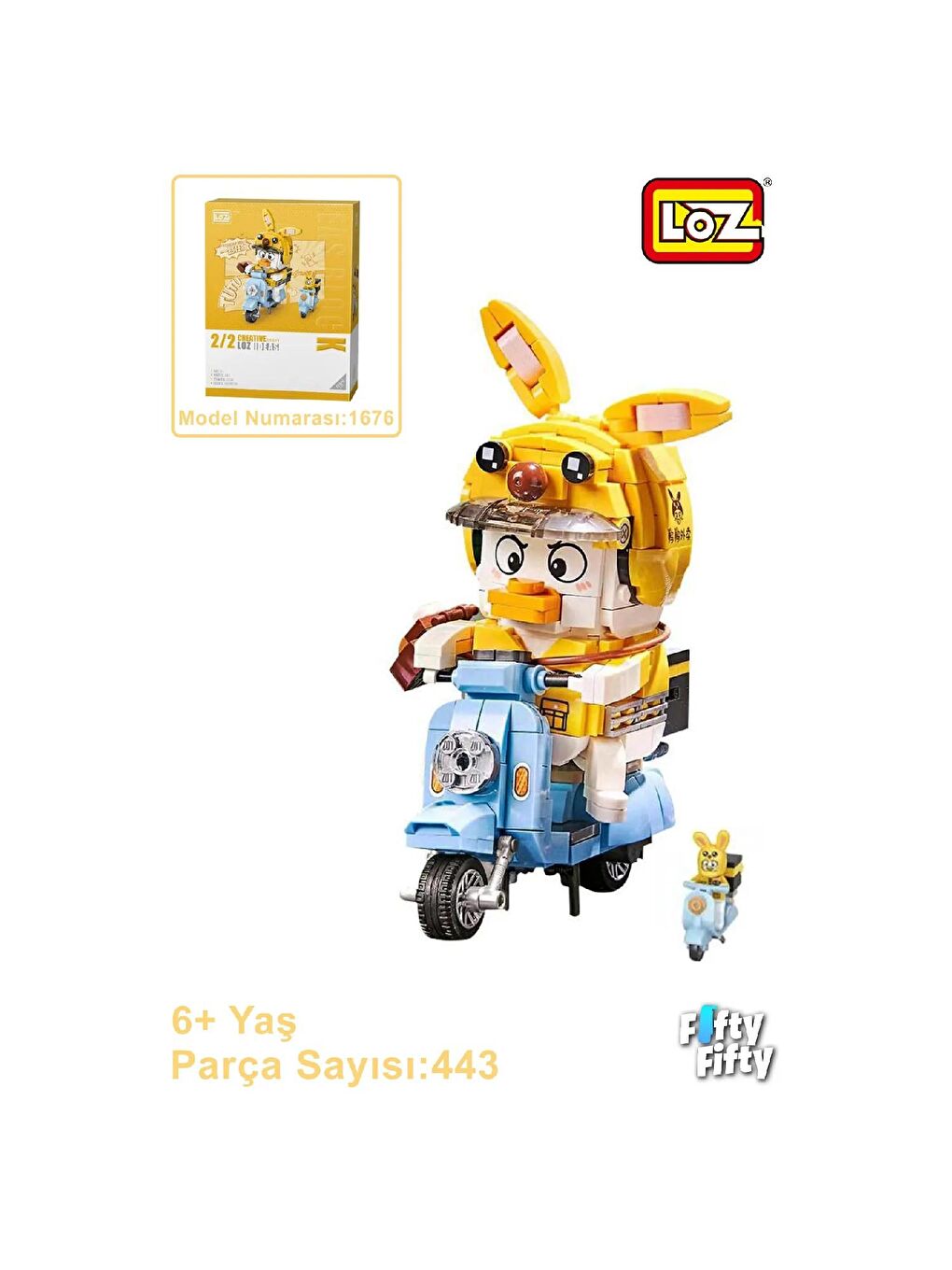 Loz Mini Kurye Ördek Block Lego Yapı Oyuncağı 443 Parça (LZ1676)