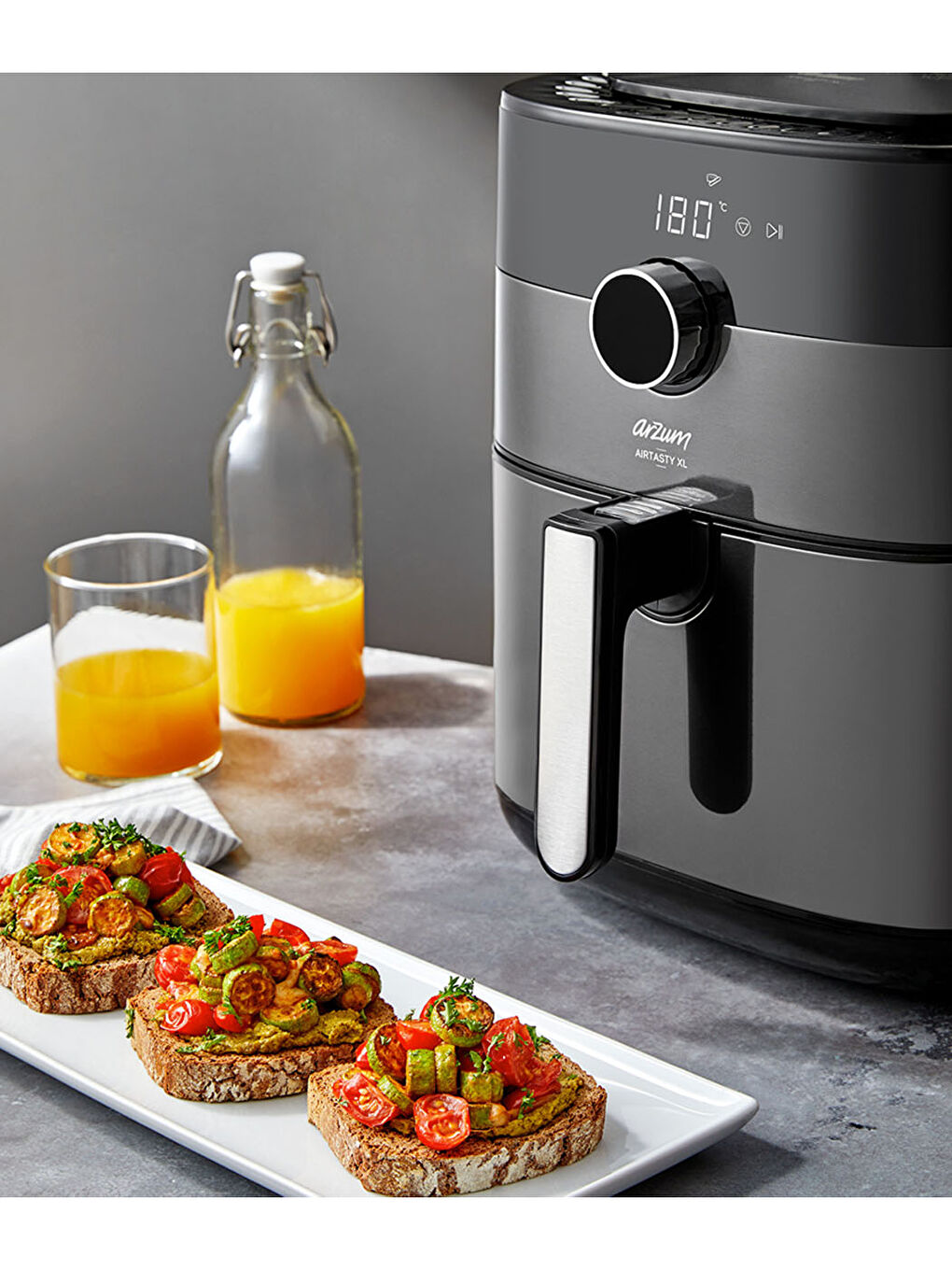 AR2074-G Airtasty XL Sıcak Hava Fritözü - Gümüş-2