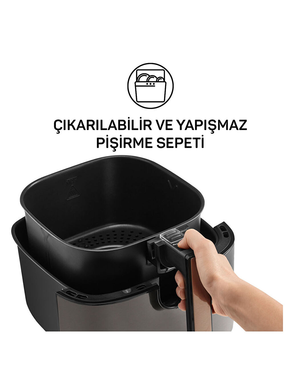 AR2074-G Airtasty XL Sıcak Hava Fritözü - Gümüş-4