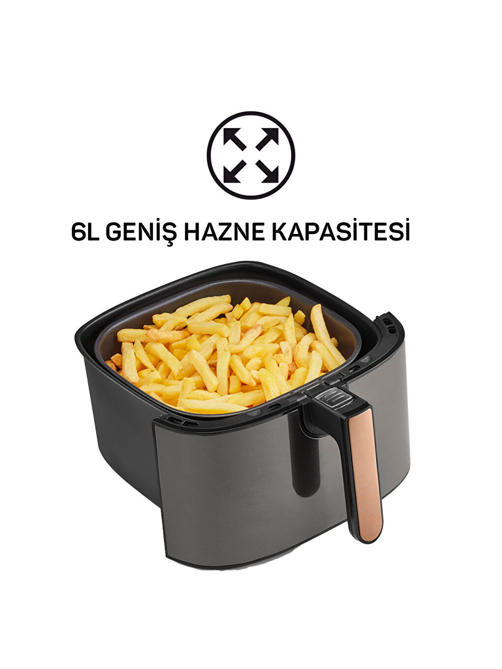 AR2074-G Airtasty XL Sıcak Hava Fritözü - Gümüş-6