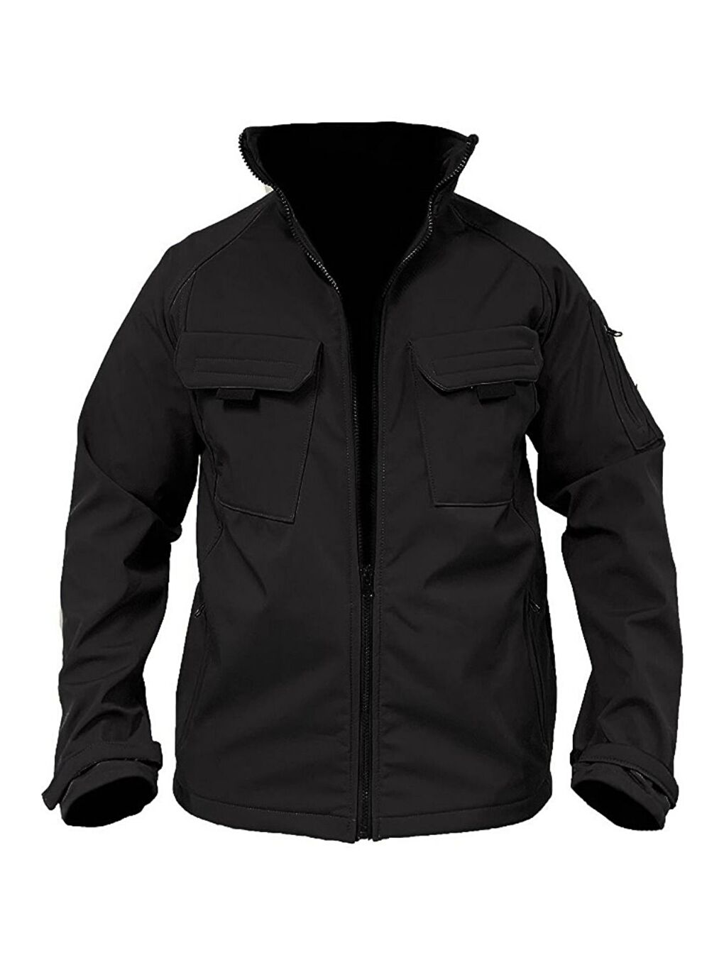 GENIUS STORE Siyah Store Erkek Softshell Spor Mont Içi Polarlı Su Ve Rüzgar Geçirmez Cepli Outdoor Combat Mont