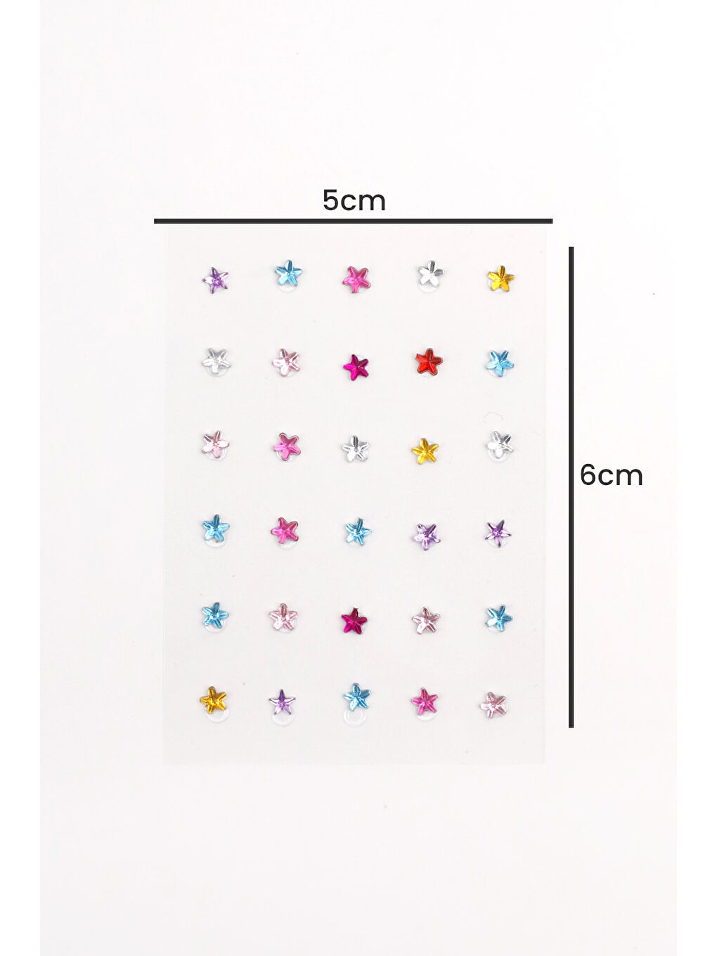 Çok Renkli Yıldız Figürlü Yüz ve Tırnak Sticker-2