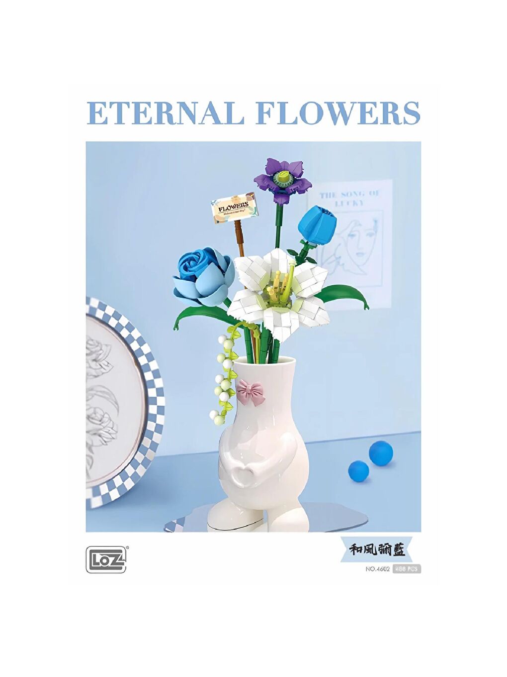 Loz Mini Eternal Flowers Mavi Umut Block Lego Yapı Oyuncağı 488 Parça (LZ4602)-2