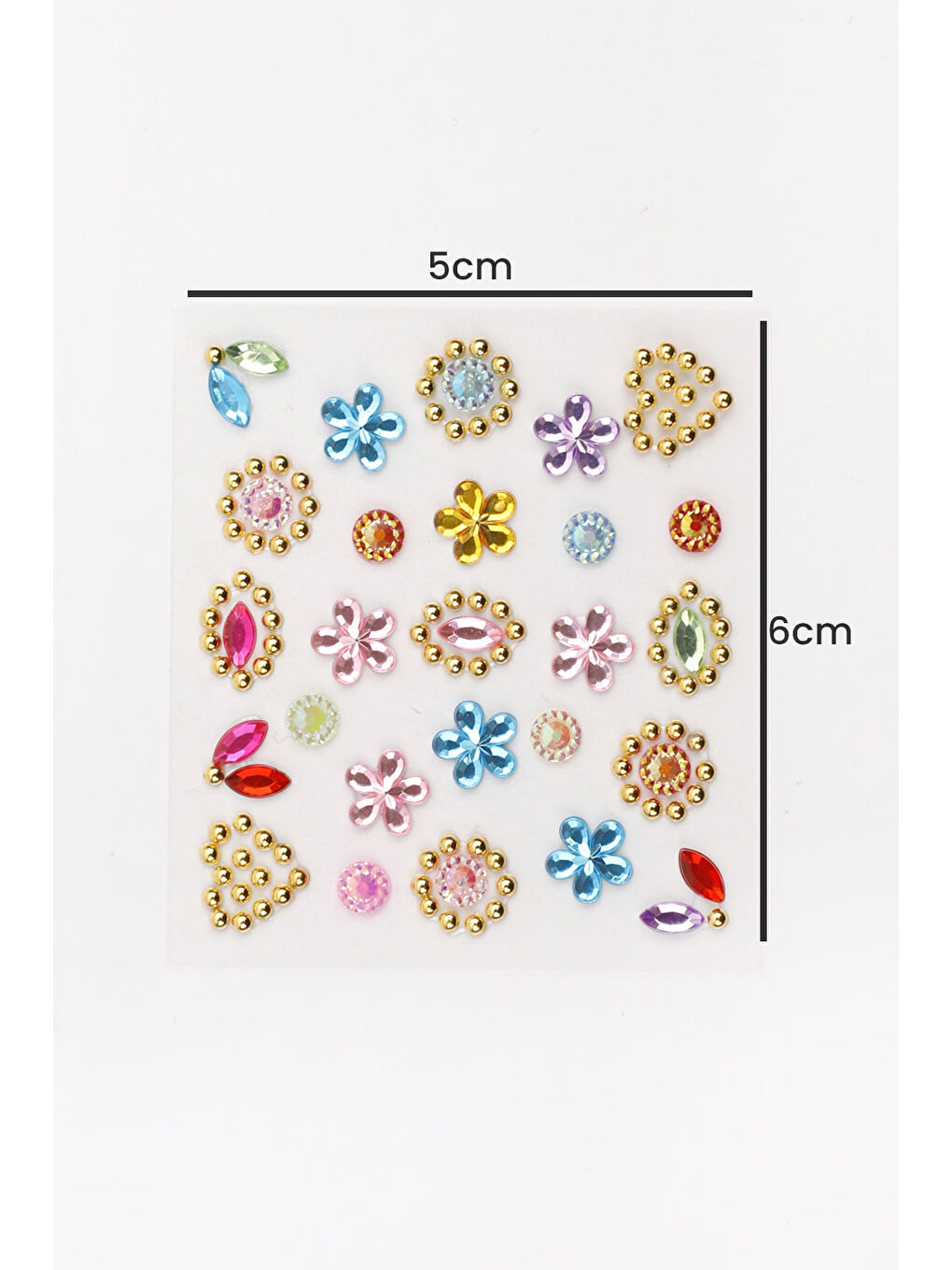 Çok Renkli Çiçek Temalı Yüz ve Tırnak Sticker-2