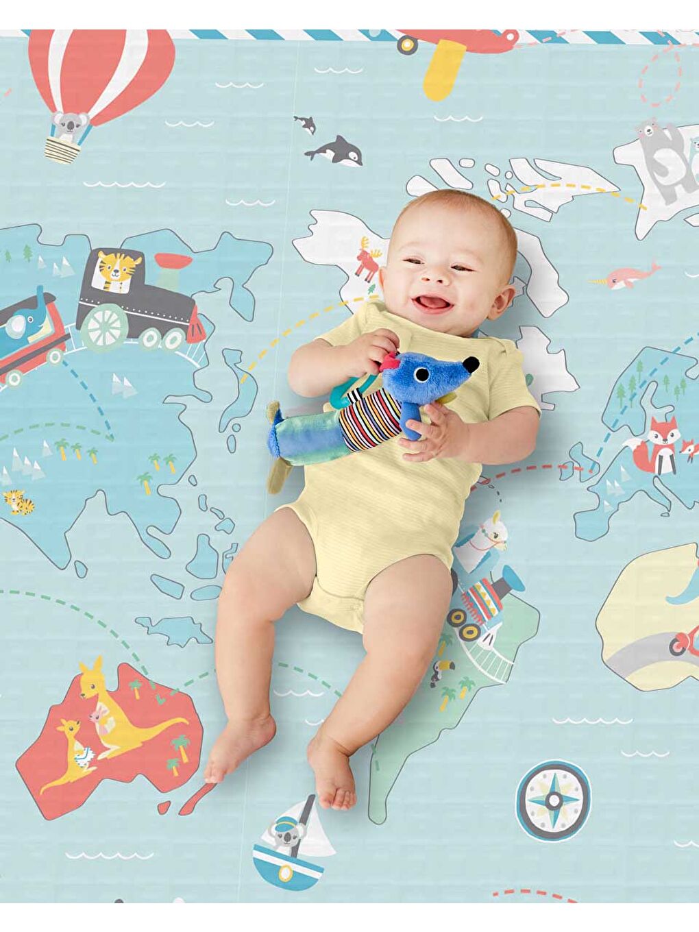 Çift Taraflı Oyun Halısı Dünya Haritası 3 Ay+-3