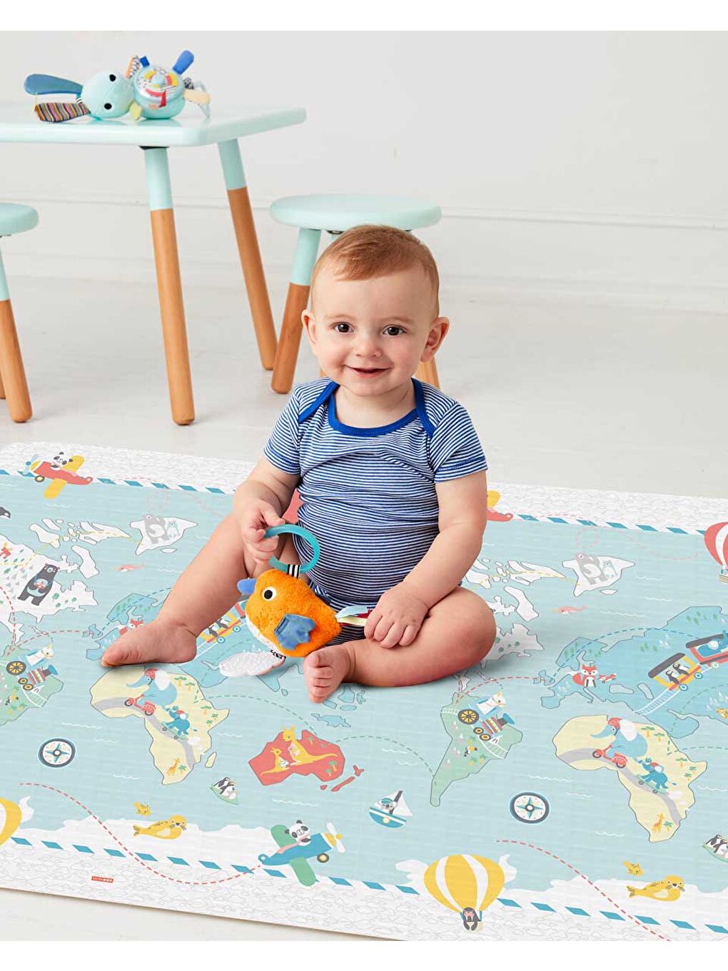 Çift Taraflı Oyun Halısı Dünya Haritası 3 Ay+-4