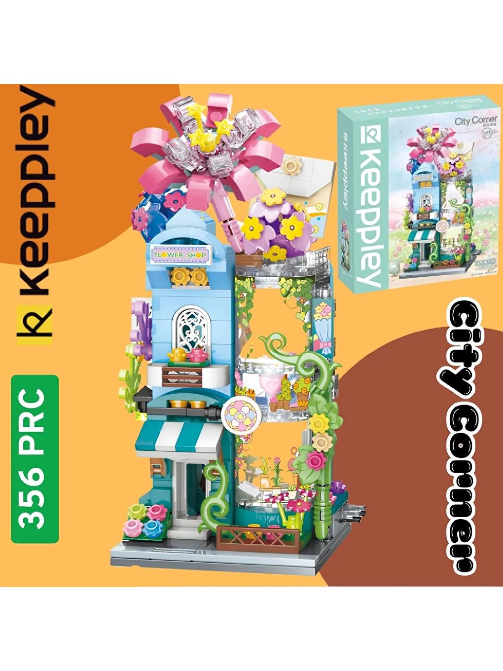 Keeppley Çiçek Mağazası Block Lego Yapı Oyuncağı 356 Parça (KP28016)-1