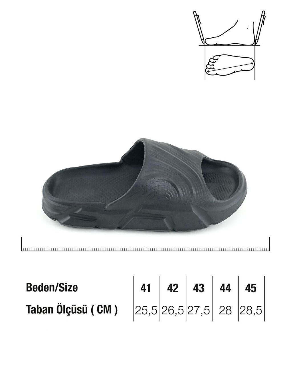 Siyah Yazlık Erkek Eva Banyo Bahçe Islak Zemine Uygun Terlik-1