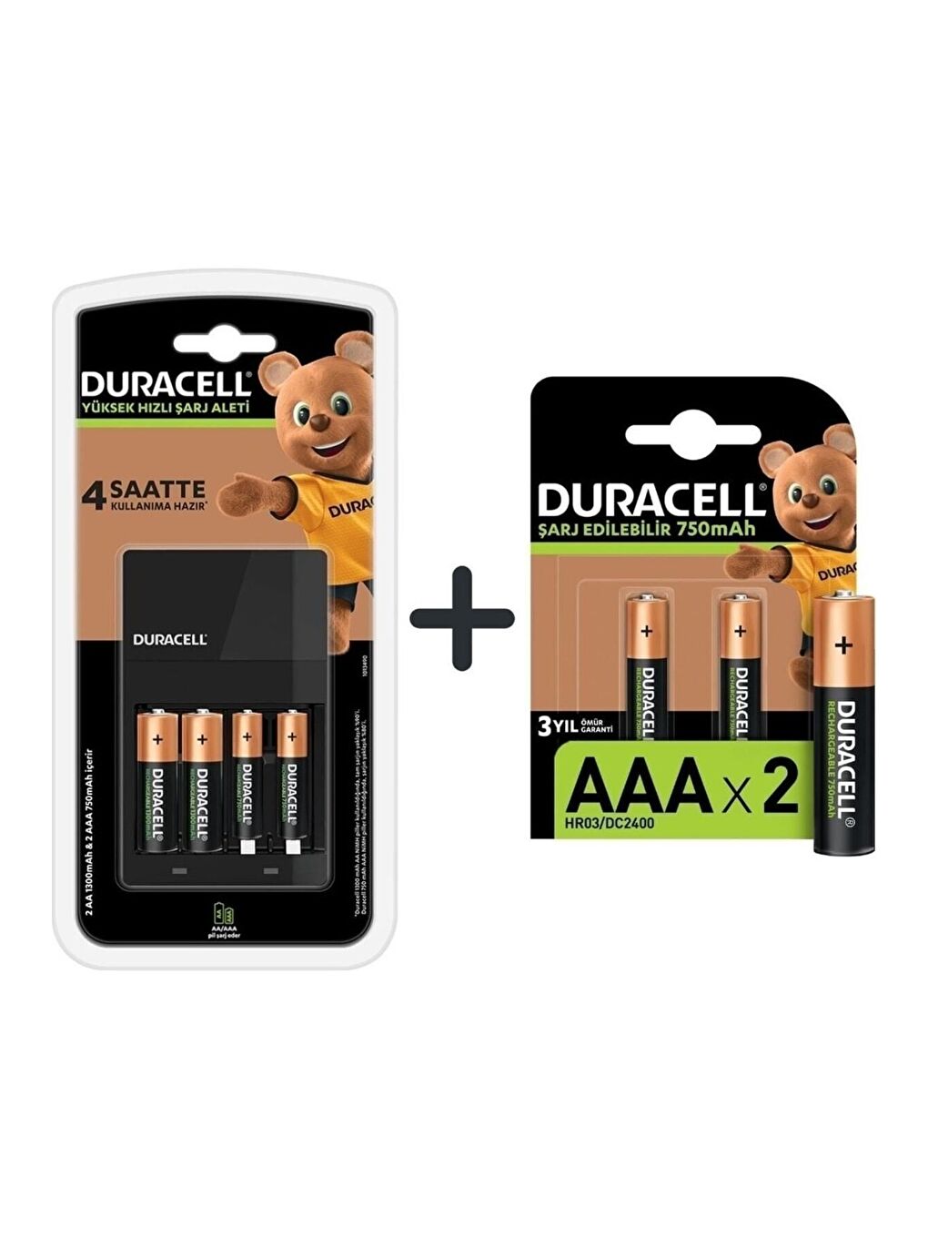 Cef 14 Şarj Aleti Ve Şarj Edilebilir Aaa 750mah 2 Pil-1