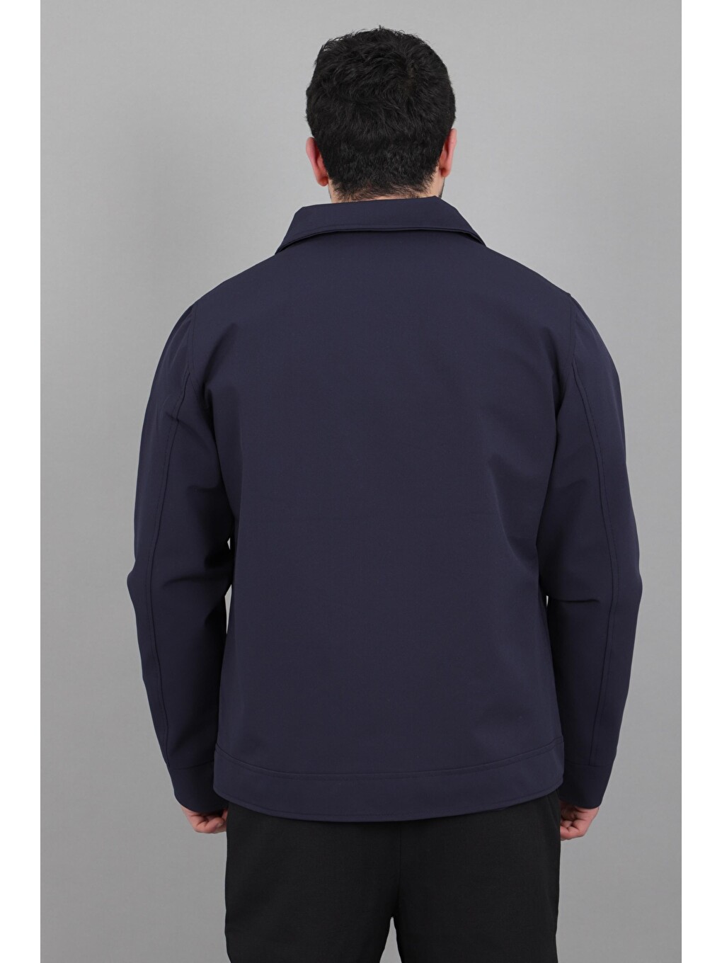 Lacivert Yakalı Fermuarlı Mevsimlik Mont PLDP 3033_60390-6