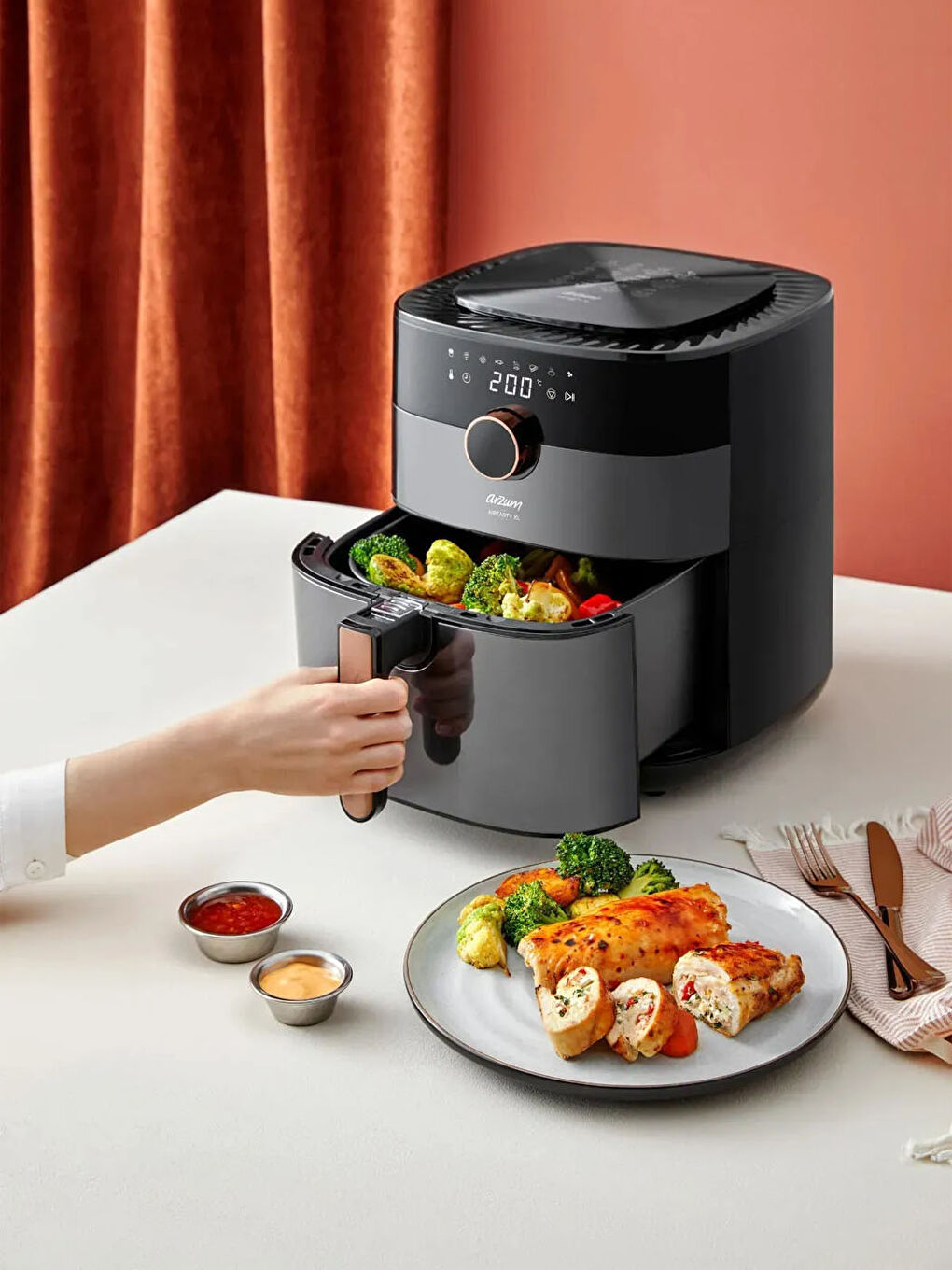 AR2074-B Airtasty XL Sıcak Hava Fritözü - Bakır-5