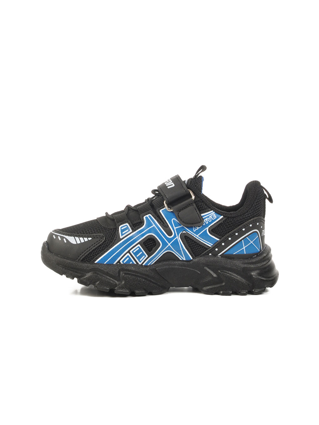 Siyah Saks Cırtlı Fileli Erkek Çocuk Spor Ayakkabı 2540 P-1