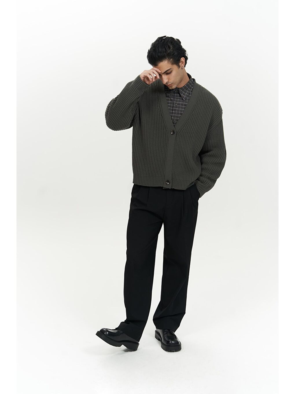 Cassian Antrasit Erkek Triko Hırka