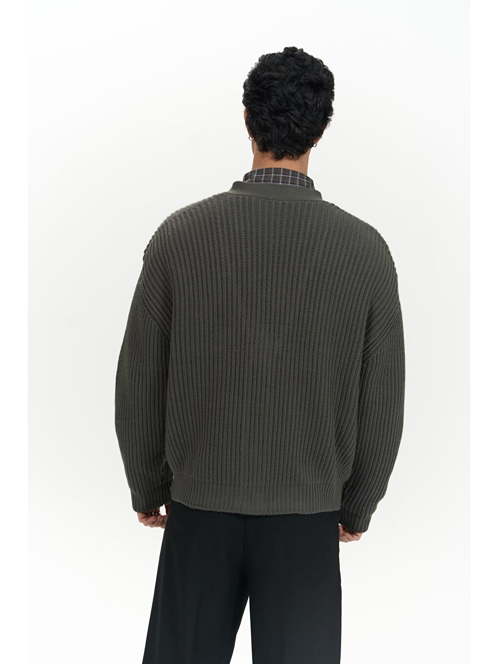 Cassian Antrasit Erkek Triko Hırka-3