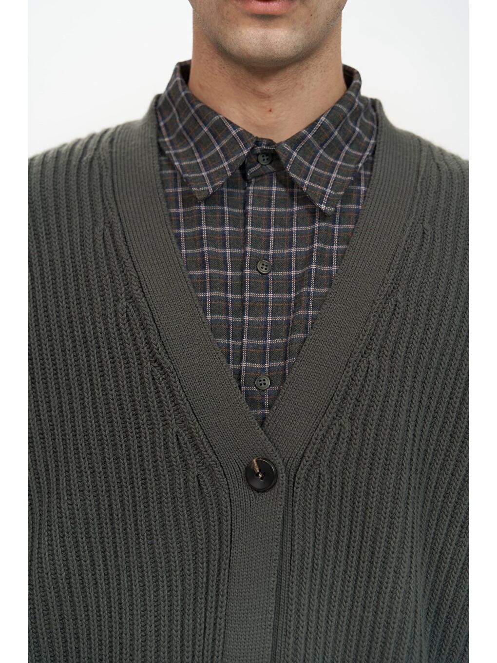 Cassian Antrasit Erkek Triko Hırka-4