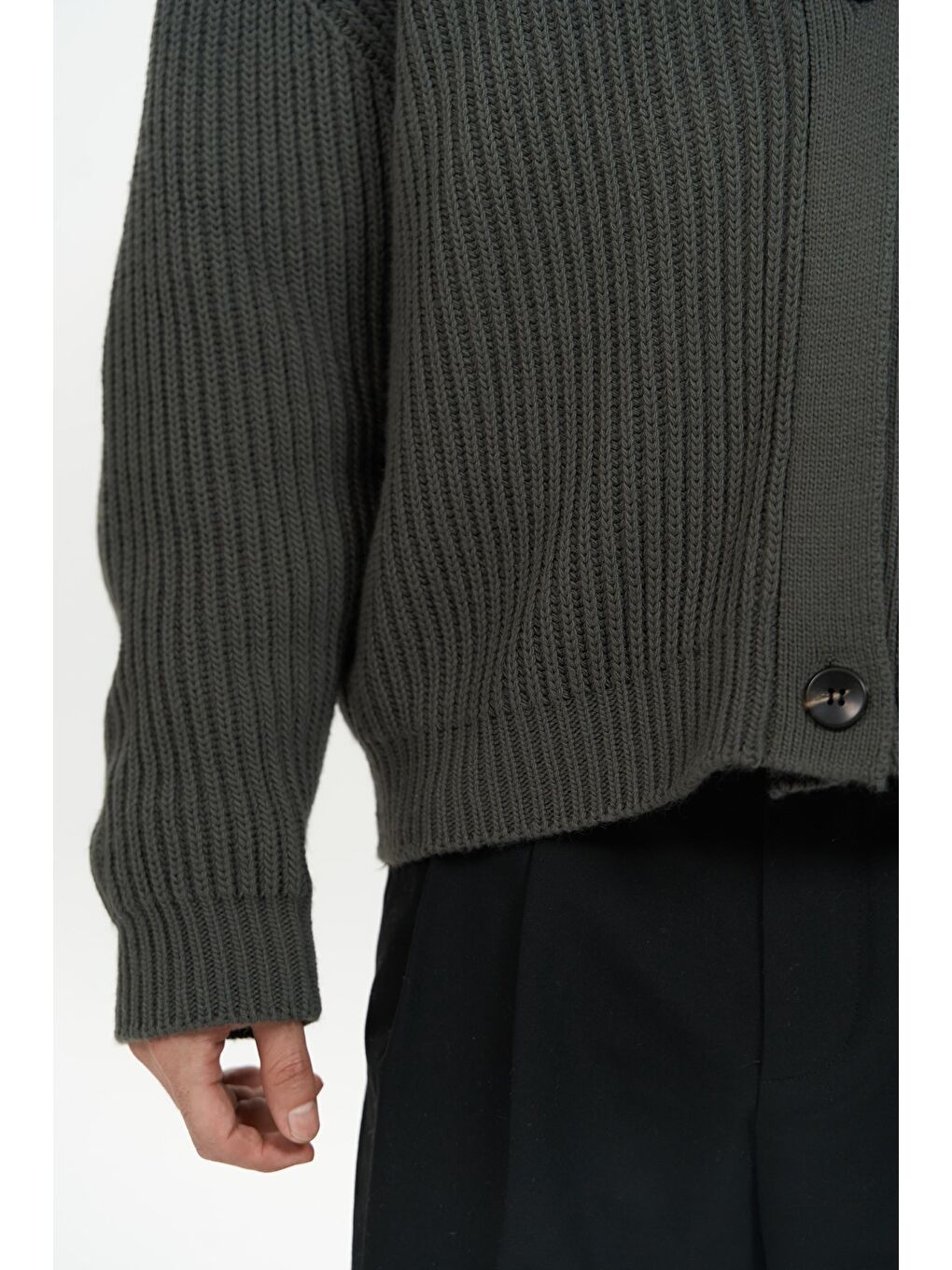 Cassian Antrasit Erkek Triko Hırka-5