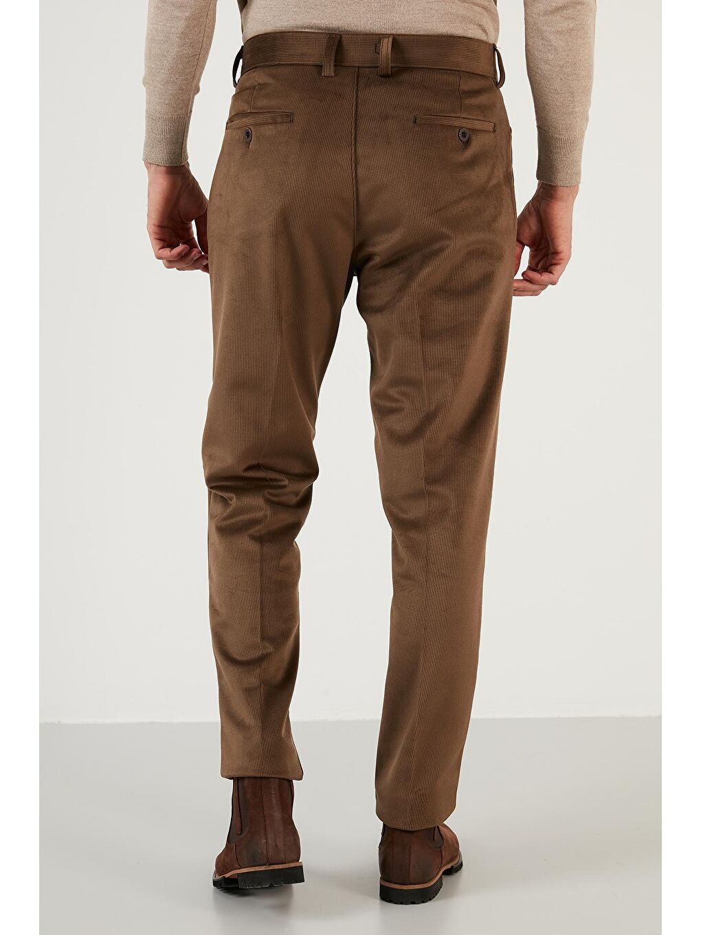 Kahverengi Normal Bel Regular Fit Düz Paça Kadife Erkek Pantolon 645MERLIN-5