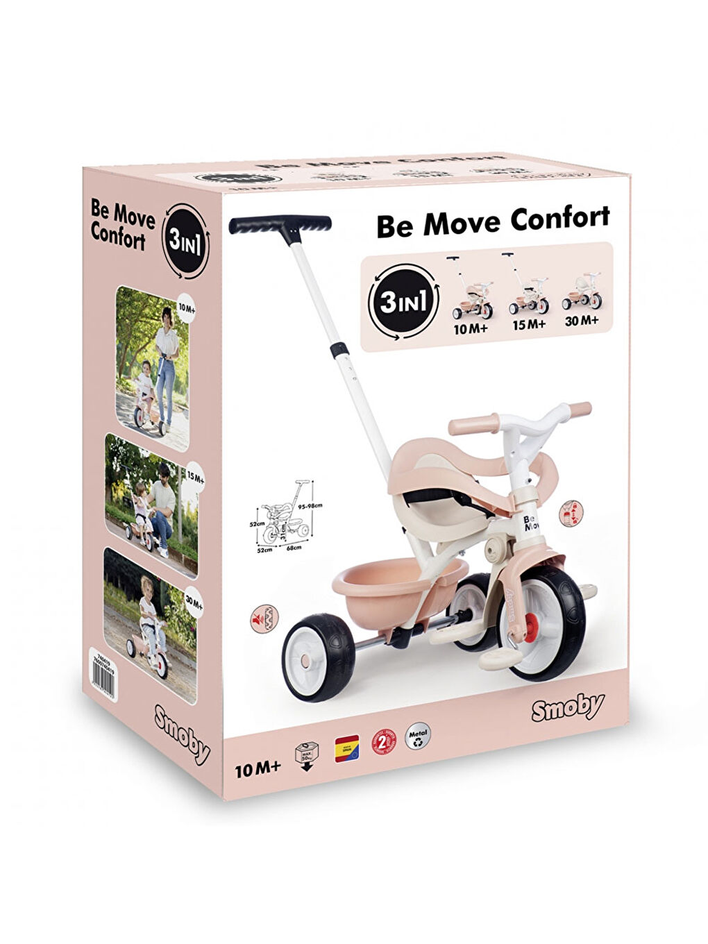 Be Move Comfort 3 Tekerlekli Bisiklet Pembe 7600740419-1