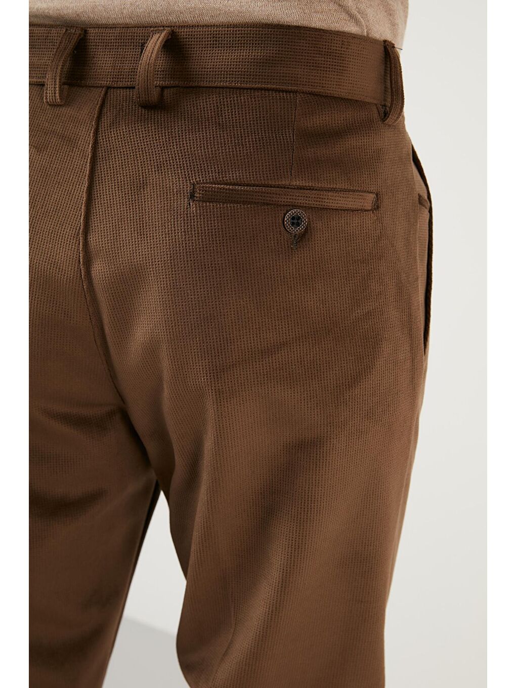 Kahverengi Normal Bel Regular Fit Düz Paça Kadife Erkek Pantolon 645MERLIN-6