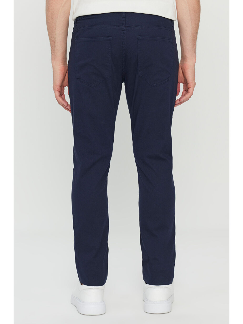 Erkek Lacivert Pamuklu Slim Fit Dar Kesim 5 Cep Esnek Casual Pantolon-4