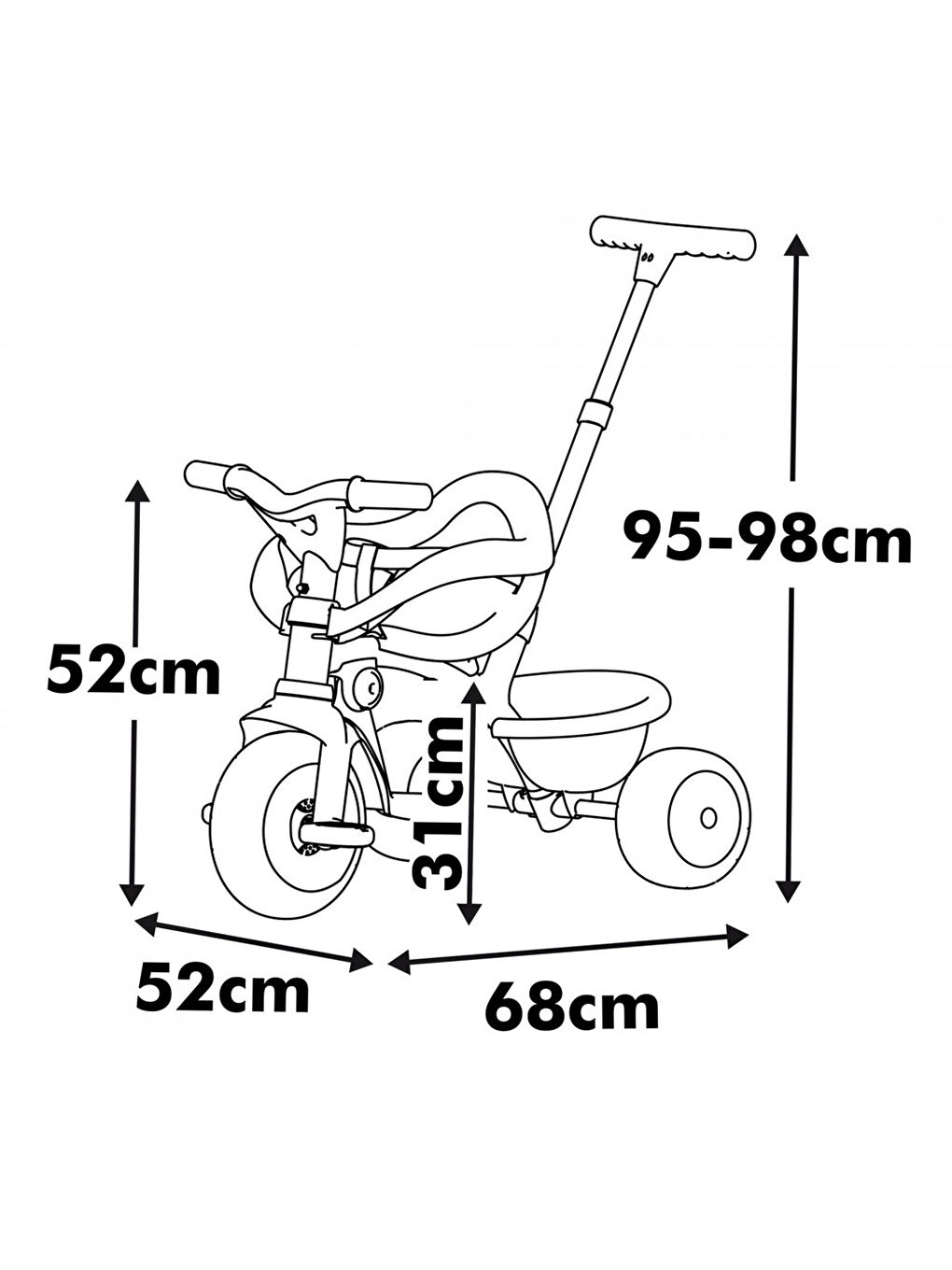Be Move Comfort 3 Tekerlekli Bisiklet Pembe 7600740419-3
